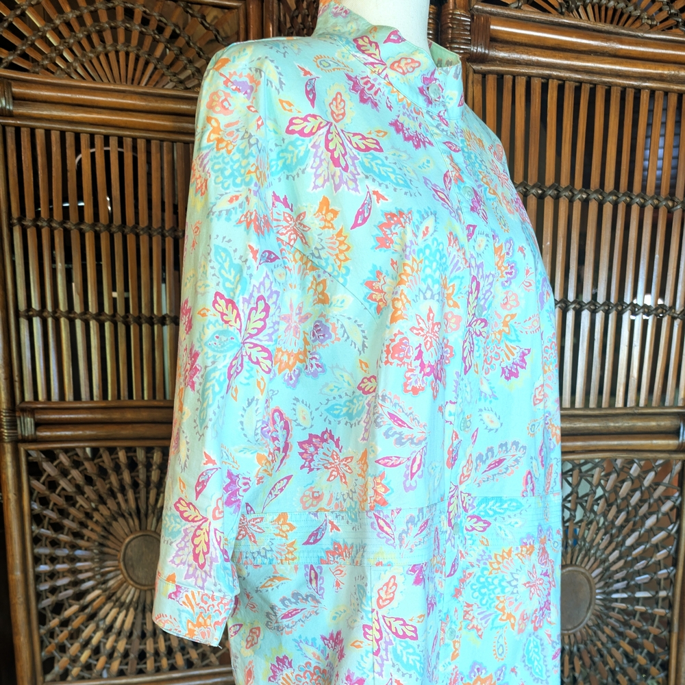 SIGRID OLSEN Sport Blazer - Aqua/Multi BOHO - 1X - NWOT - Picture 6 of 15